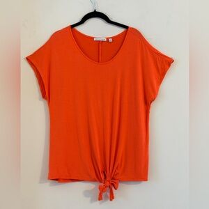 Notations Tangerine Short Sleeve Top Tie-Front Style Size XL
